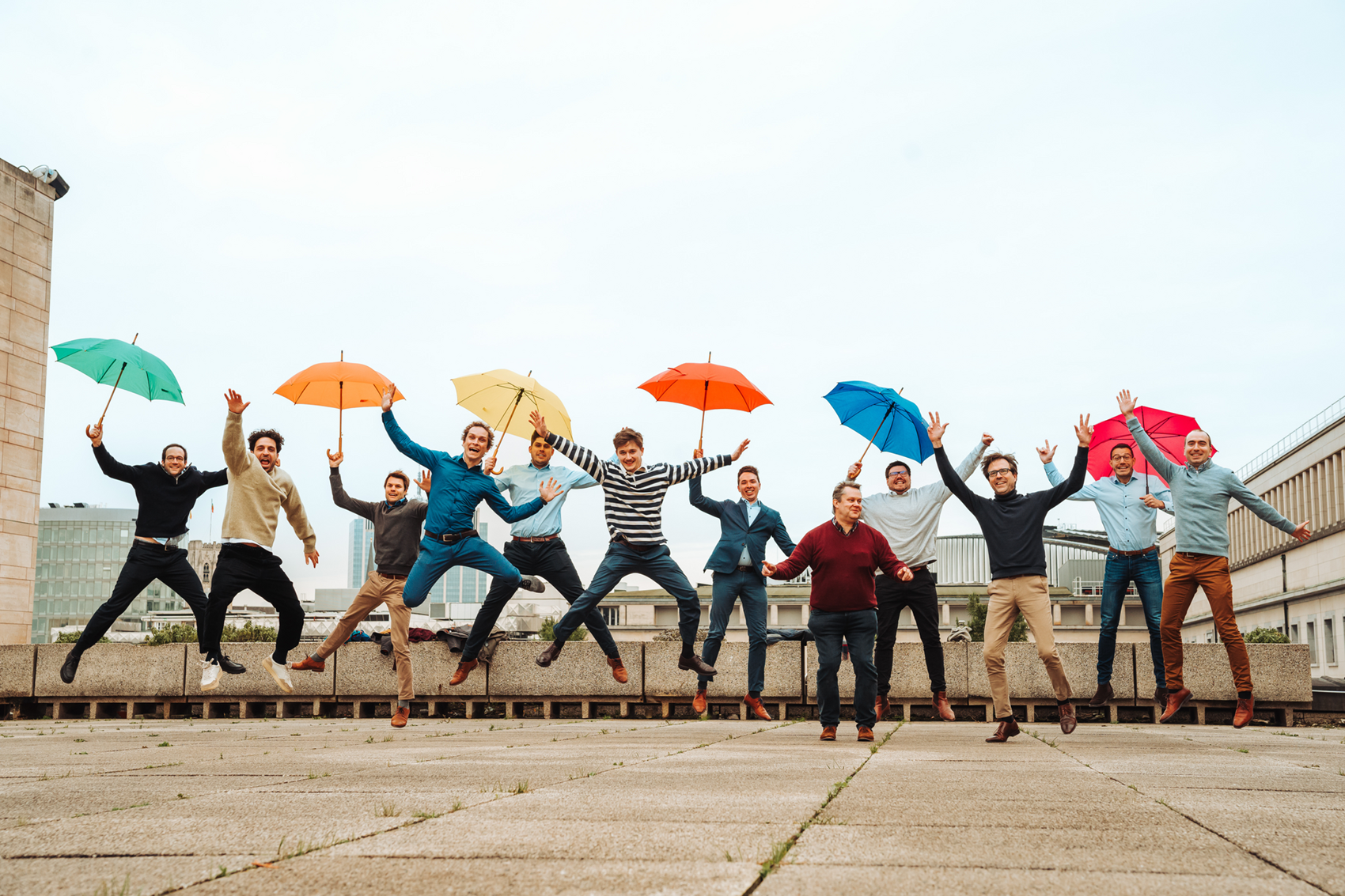 Team Business Development jumping.